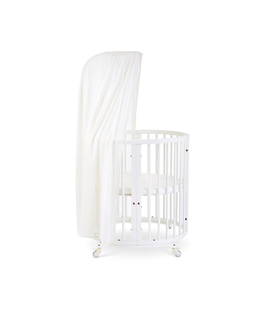 Cribs White Baby Stokke Sleepi Mini Crib Bundle with Mattress & Drape